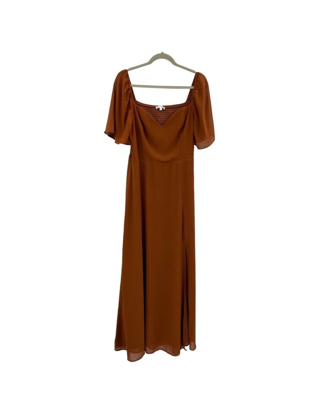 Baltic Born Sierra Sweetheart Maxi Dress size Large Chiffon Spice Rust